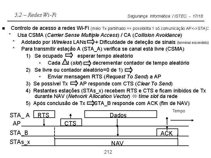 5. 2 – Redes Wi-Fi n Segurança Informática / ISTEC - 17/18 Controlo de