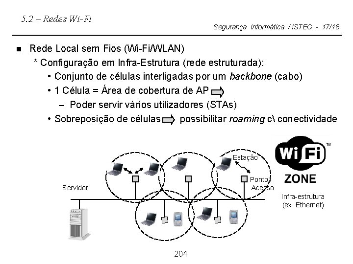 5. 2 – Redes Wi-Fi n Segurança Informática / ISTEC - 17/18 Rede Local