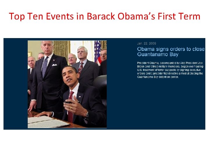 Top Ten Events in Barack Obama’s First Term 
