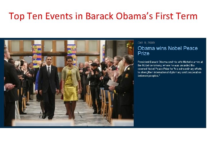 Top Ten Events in Barack Obama’s First Term 