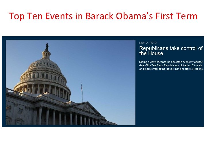 Top Ten Events in Barack Obama’s First Term 