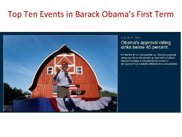 Top Ten Events in Barack Obama’s First Term 