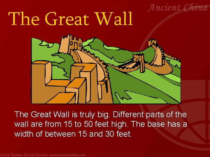 The Great Wall is truly big. Different parts of the wall are from 15