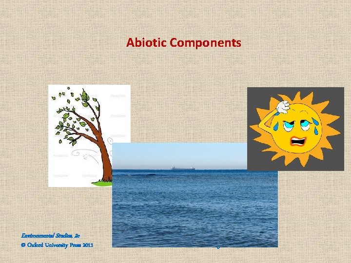 Abiotic Components Environmental Studies, 2 e © Oxford University Press 2011 All rights reserved Abiotic Components Environmental Studies, 2 e © Oxford University Press 2011 All rights reserved
