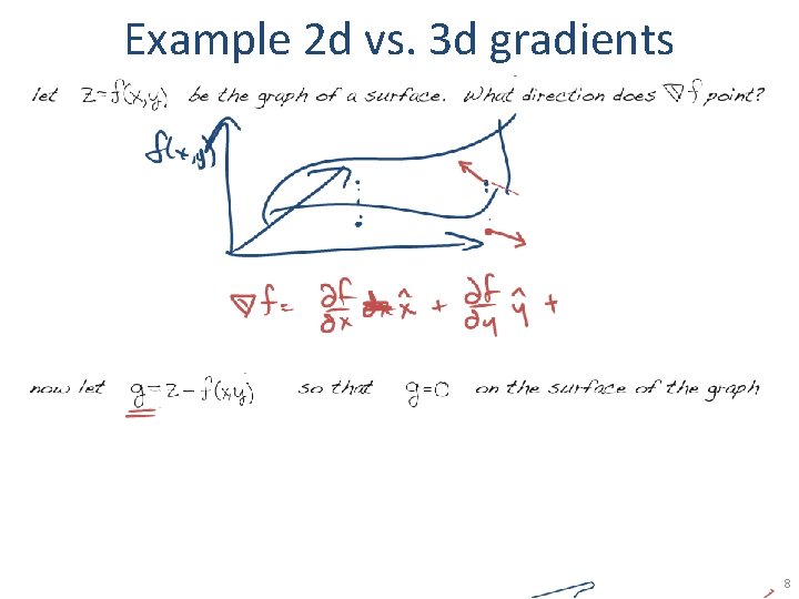 Example 2 d vs. 3 d gradients 8 