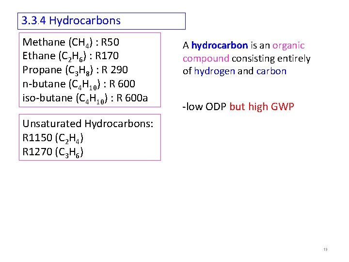 3. 3. 4 Hydrocarbons Methane (CH 4) : R 50 Ethane (C 2 H