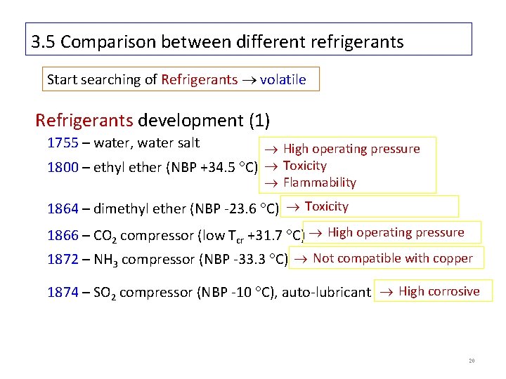 3. 5 Comparison between different refrigerants Start searching of Refrigerants volatile Refrigerants development (1)