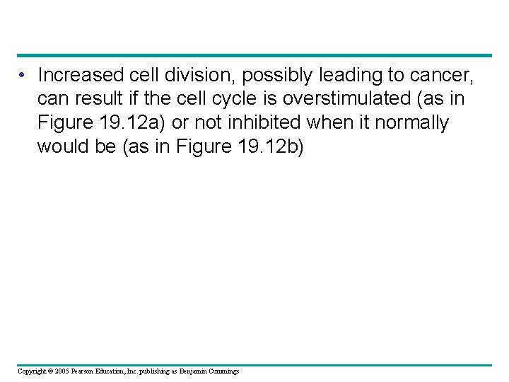  • Increased cell division, possibly leading to cancer, can result if the cell