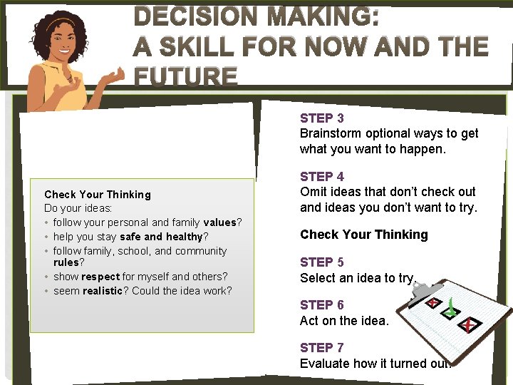 DECISION MAKING: A SKILL FOR NOW AND THE FUTURE STEP 1 Describe the decision