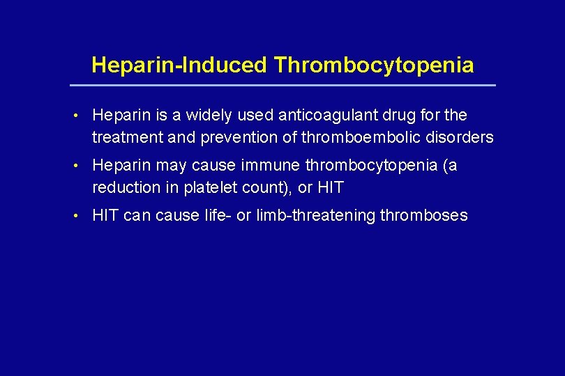 Hit Drop Understanding HeparinInduced Thrombocytopenia HIT Historical and ...