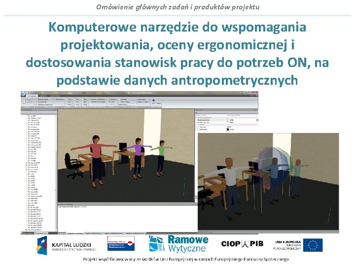 Omówienie głównych zadań i produktów projektu Komputerowe narzędzie do wspomagania projektowania, oceny ergonomicznej i