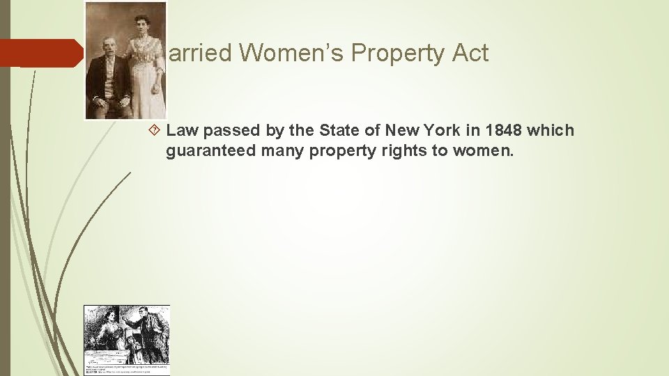 Married Women’s Property Act Law passed by the State of New York in 1848