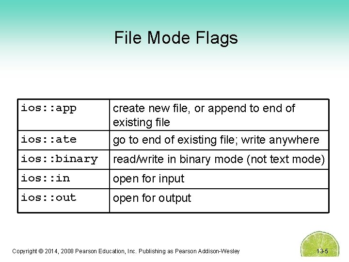 File Mode Flags ios: : app ios: : ate create new file, or append