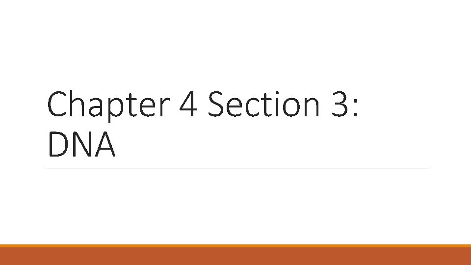Chapter 4 Section 3: DNA 