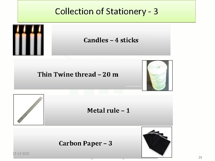 Collection of Stationery - 3 Candles – 4 sticks Thin Twine thread – 20