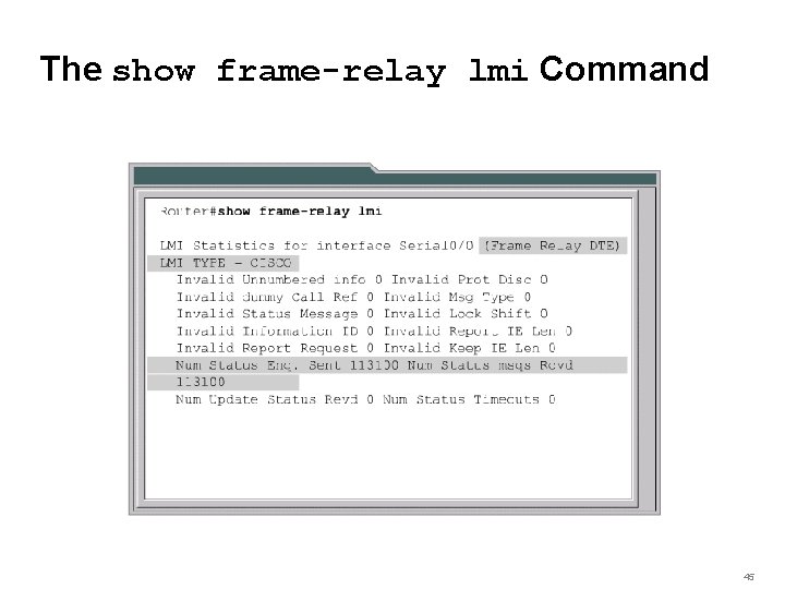 The show frame-relay lmi Command 45 