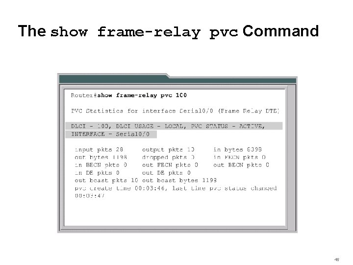 The show frame-relay pvc Command 46 