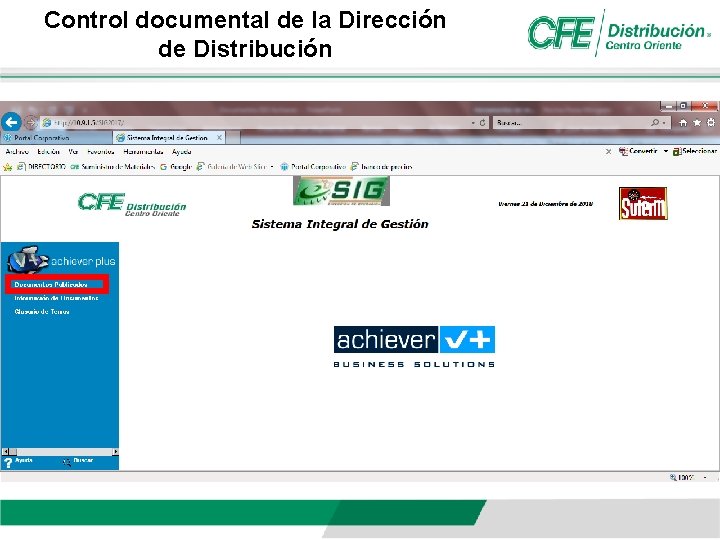 Control documental de la Dirección de Distribución 