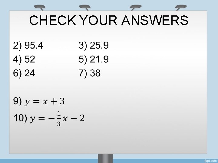 CHECK YOUR ANSWERS • 