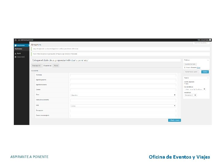 Manual de uso para la plataforma de Sistema