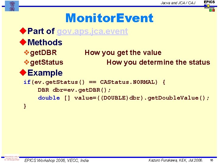 Jacva and JCA / CAJ Monitor. Event u. Part of gov. aps. jca. event