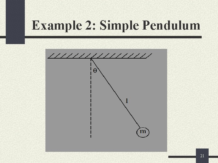 Example 2: Simple Pendulum 21 