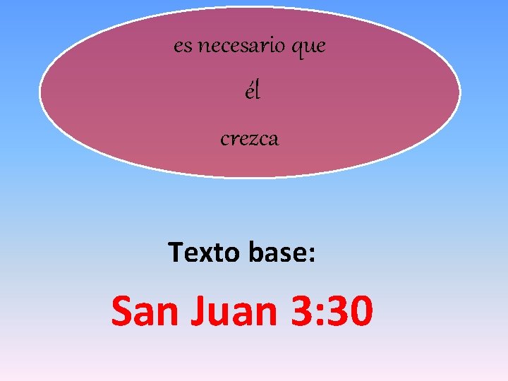 es necesario que él crezca Texto base: San Juan 3: 30 