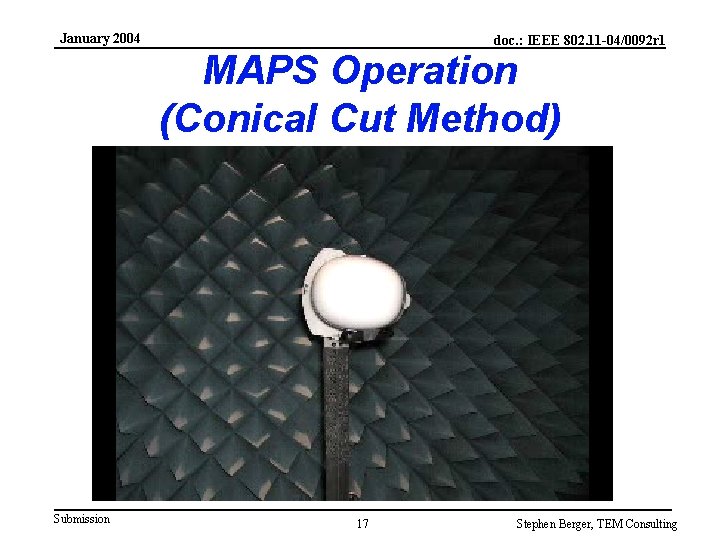 January 2004 doc. : IEEE 802. 11 -04/0092 r 1 MAPS Operation (Conical Cut