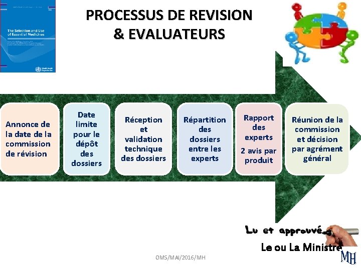 PROCESSUS DE REVISION & EVALUATEURS Annonce de la date de la commission de révision