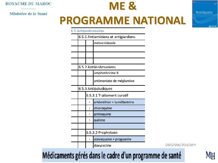 ME & PROGRAMME NATIONAL OMS/MAI/2016/MH 