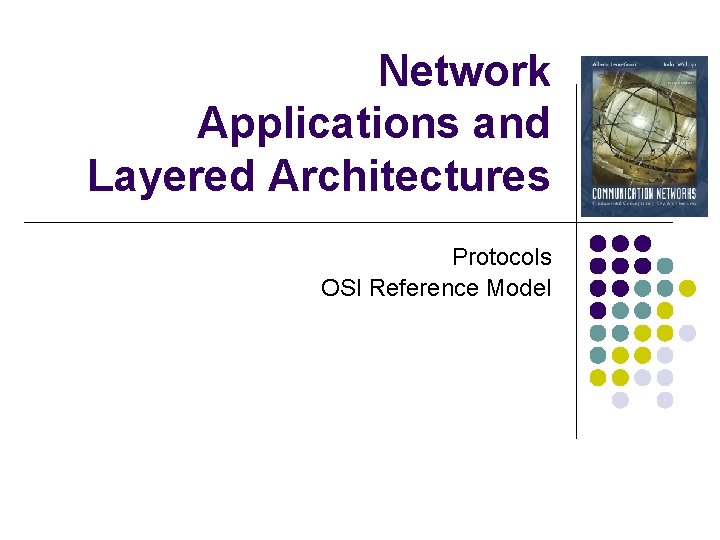 Network Applications and Layered Architectures Protocols OSI Reference Model 