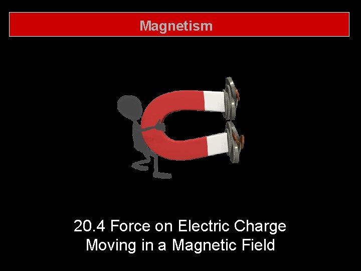 Magnetism 20. 4 Force on Electric Charge Moving in a Magnetic Field 