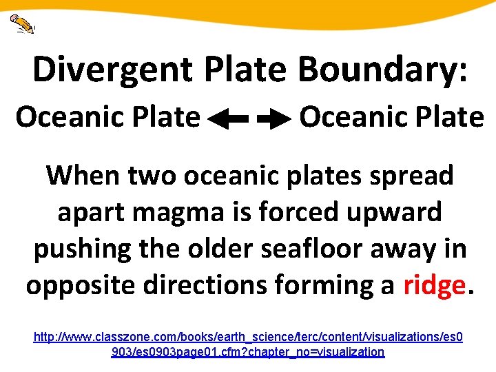 Divergent Plate Boundary: Oceanic Plate When two oceanic plates spread apart magma is forced