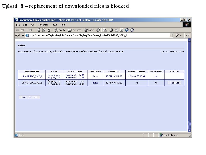 Upload 8 – replacement of downloaded files is blocked 