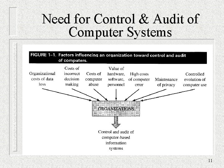 Need for Control & Audit of Computer Systems 11 