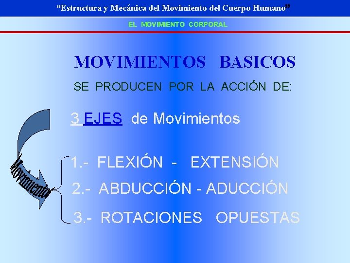 “Estructura y Mecánica Movimiento Cuerpo Humano” “Estructura y Mecánica deldel Movimiento deldel Cuerpo Humano”