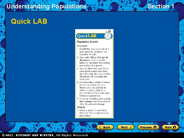 Understanding Populations Quick LAB Section 1 