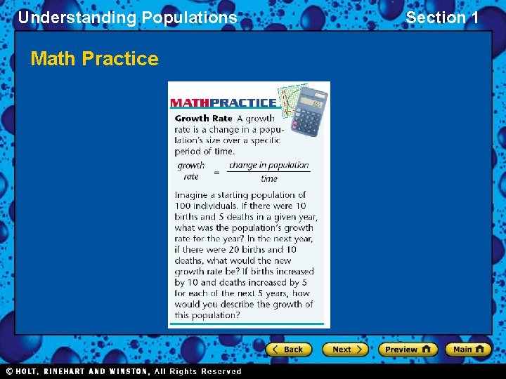 Understanding Populations Math Practice Section 1 