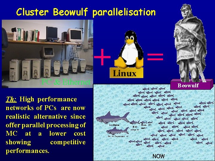 Cluster Beowulf parallelisation + PC & Ethernet Th: High performance networks of PCs are