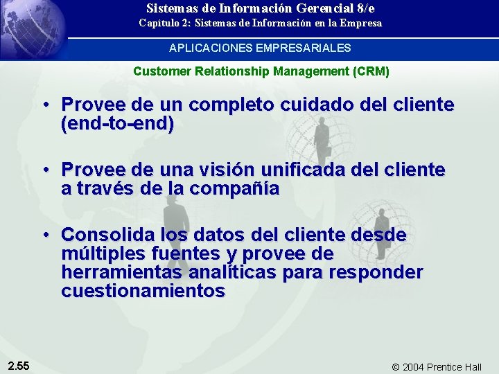 Sistemas de Información Gerencial 8/e Capítulo 2: Sistemas de Información en la Empresa APLICACIONES