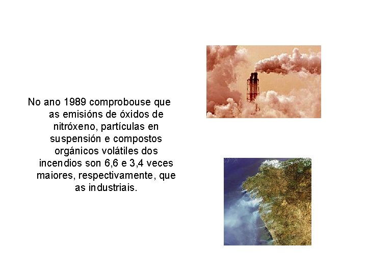 No ano 1989 comprobouse que as emisións de óxidos de nitróxeno, partículas en suspensión