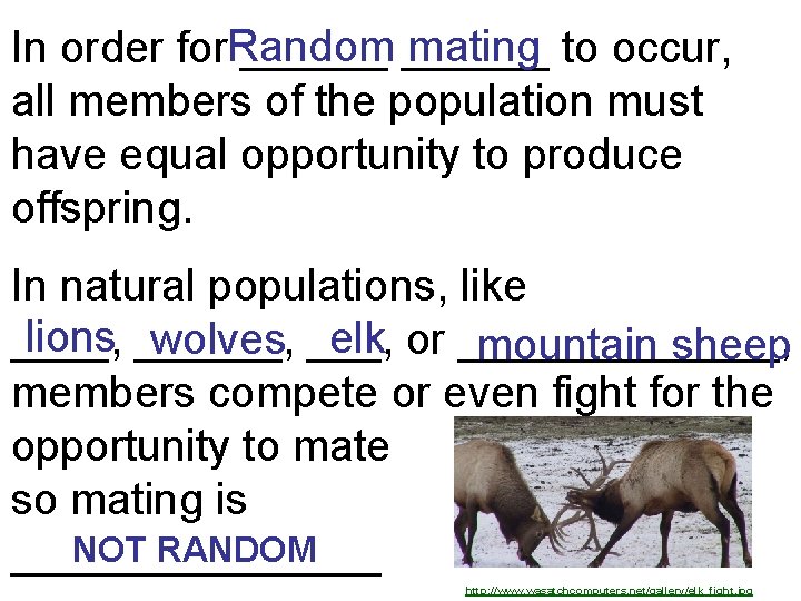 mating to occur, In order for. Random ______ all members of the population must