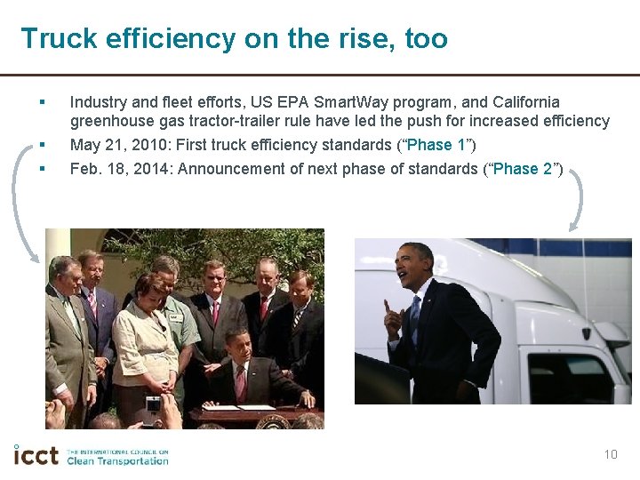 Truck efficiency on the rise, too § § § Industry and fleet efforts, US