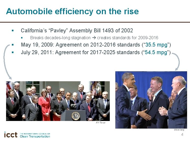 Automobile efficiency on the rise § California’s “Pavley” Assembly Bill 1493 of 2002 §