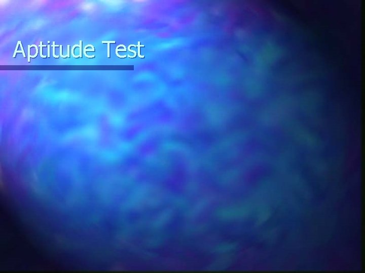 Aptitude Test 