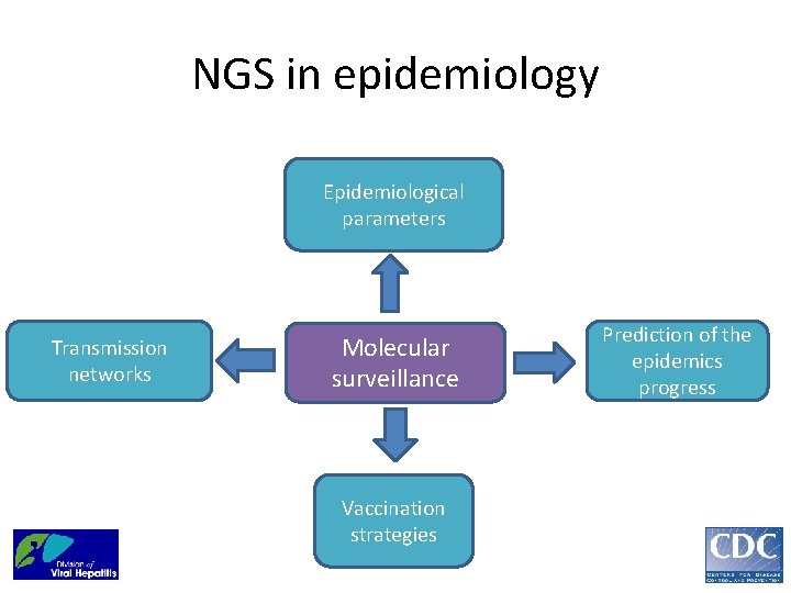 NGS in epidemiology Epidemiological parameters Transmission networks Molecular surveillance Vaccination strategies Prediction of the