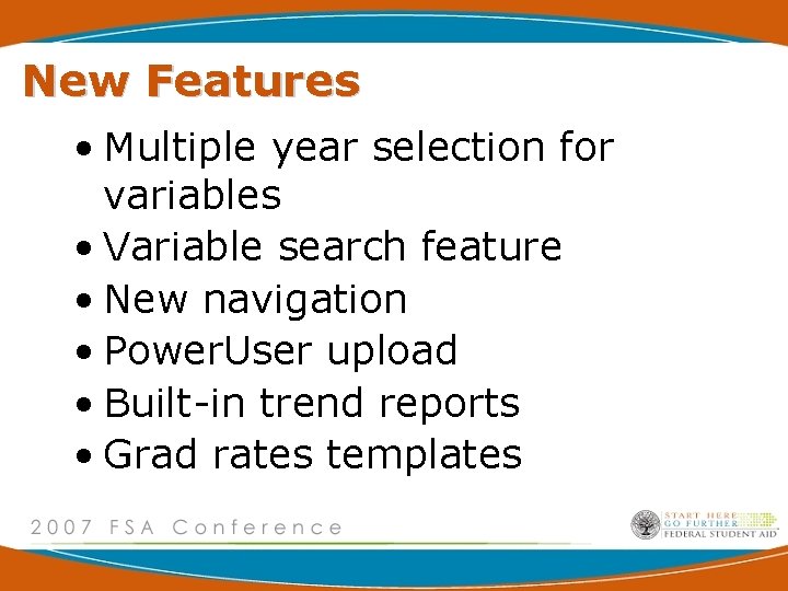 New Features • Multiple year selection for variables • Variable search feature • New