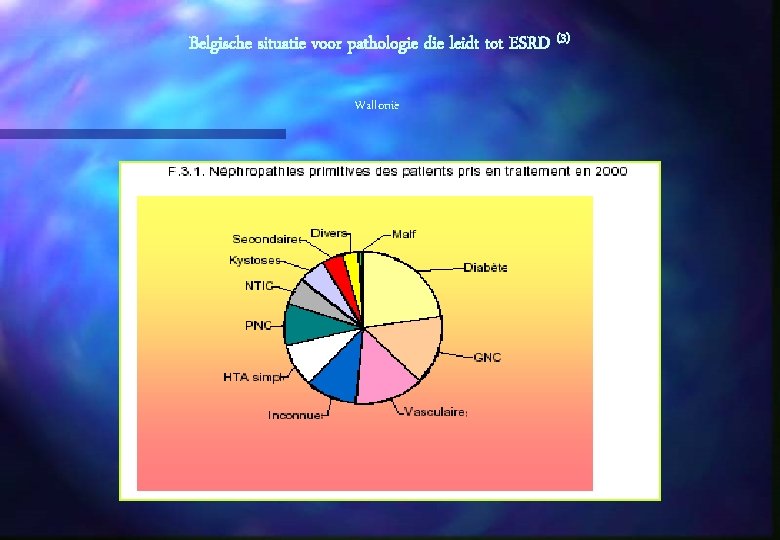 Belgische situatie voor pathologie die leidt tot ESRD (3) Wallonië 