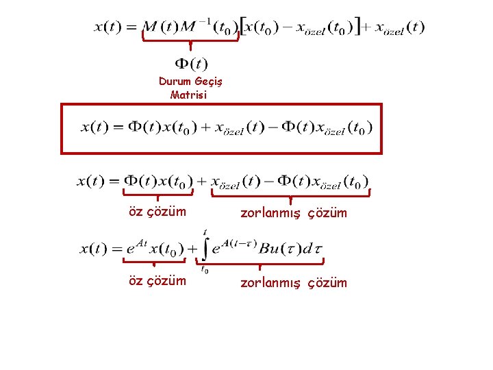 Durum Geçiş Matrisi öz çözüm zorlanmış çözüm 