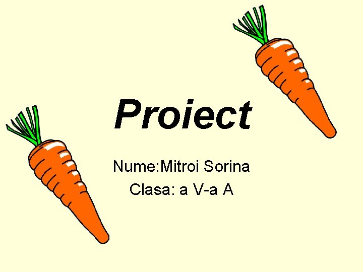 Proiect Nume: Mitroi Sorina Clasa: a V-a A 